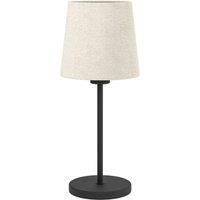 Eglo Febres Natural Fabric & Black Steel Contemporary Table Lamp, Black