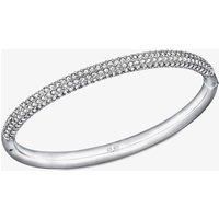 Swarovski Stone Bangle Bracelet, Brilliant White Crystals with a Radiant Rhodium Plated Setting, Size M, from the Swarovski Stone Collection