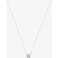 Swarovski Attract Square Pendant Necklace with Clear Crystal and Rhodium Plated Chain, a Part of the Attract Collection