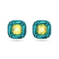 Swarovski Dulcis Stud Earrings, Cushion Cut Crystals, Blue