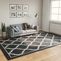 Rug Washable Black and White 190x300 cm Anti Slip