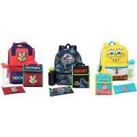 4 Piece Backpack Set - Harry Potter, Spongebob Or Jurassic World! - Black