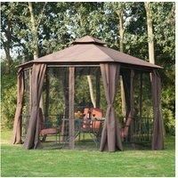 Outsunny Hexagon Gazebo - Brown