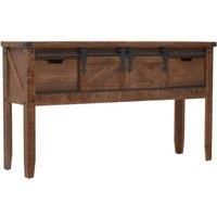 Console Table Solid Fir Wood 131x35.5x75 cm Brown