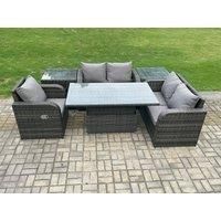 5-Seater Rattan Sofa Set Rising Table