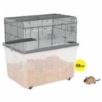 Pet One Gerbilarium Cage Enclosure in Grey for Gerbil Hamster Small Animal Home