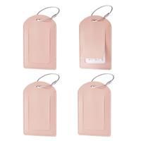 Pack Luggage Tags,Doweiss PU Leather Travel Luggage Suitcase Labels 4