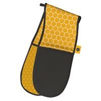 Kitchen Pantry Honeycomb Double Oven Glove, Yellow