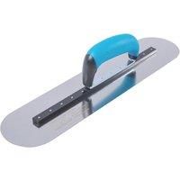 OX Pro S/S Pool Rigid Trowel - Heavy Duty Trowel - Concrete Finishing Trowel - Curved Plastering Trowel - Flat Trowel – Multi-Colour - 110 x 450 mm