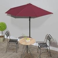 Balcony Parasol with Aluminium Pole Bordeaux Red 270x144x222 cm Half