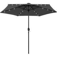 Parasol with LED Lights and Aluminium Pole 270 cm Anthracite