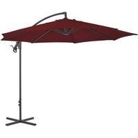 Cantilever Umbrella with Steel Pole 300 cm Bordeaux Red