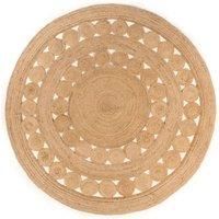 Area Rug Braided Design Jute 210 cm Round