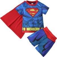 Kids' Superhero T-Shirt, Shorts & Cape Set - 7 Sizes & 6 Designs