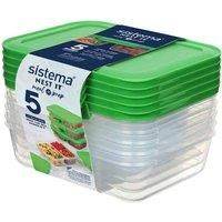 Sistema Nest It Meal Prep Airtight Food Storage Containers 5 Pack 870ml