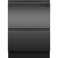 Fisher & Paykel Series 7 Double DishDrawer DD60D2HNB9 Wifi Connected Fully Integrated Standard Dishwasher - Black Control Panel - E Rated, Black