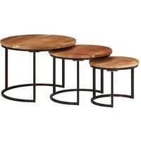 Nesting Tables 3 pcs Solid Wood Acacia