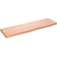 Wall Shelf Light Brown 100x30x(2-4) cm Treated Solid Wood Oak