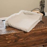 Grey Linen Blanket Sheepskin Trim 140x180cm