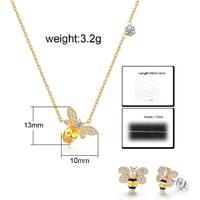 Bee Crystal Necklace & Earrings Set