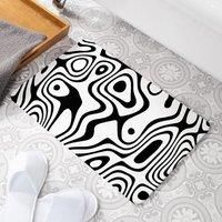 Black Swirls Stone Non Slip Bath Mat