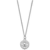 Chlobo Mens Curb Chain Evil Eye Sunray Necklace