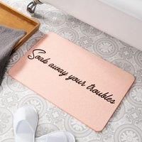 Soak Away Your Troubles Pink Stone Non Slip Bath Mat