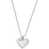 Chlobo Personalised Diamond Cut Adjustable Double Heart Necklace