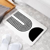 Abstract Half Moon Stone Non Slip Bath Mat