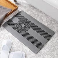 Zen Lines Grey Stone Non Slip Bath Mat