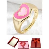 Pink Heart Open Ring Gold+Valentine Box