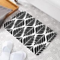 Palm Pattern Stone Non Slip Bath Mat