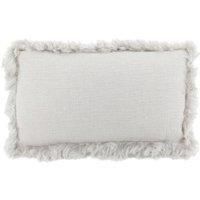 Grey Linen Cushion Sheepskin Trim 45x45cm