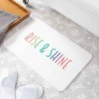 Rise & Shine White Stone Non Slip Bath Mat