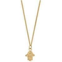 Chlobo Gold Mens Curb Chain Hamsa Necklace