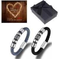 Men'S Bracelet Leather+Valentine Box - Black