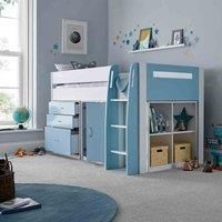 Bedmaster Lacy Blue Storage Mid Sleeper And Orthopaedic Mattress