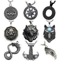 Men'S Celtic Wolf Dragon Eagle Necklaces