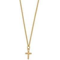 Chlobo Gold Mens Curb Chain Cross Necklace