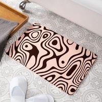 Black Swirls Pink Stone Non Slip Bath Mat