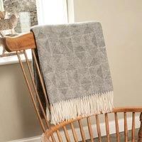 Diamond Pattern Grey Wool Blanket