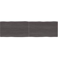 Table Top Dark Grey 180x50x(2-4) cm Treated Solid Wood Live Edge