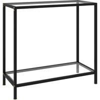 Console Table Transparent 80x35x75 cm Tempered Glass