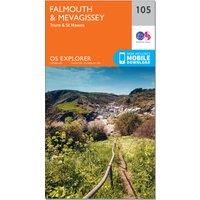 Ordnance Survey Explorer 105 Falmouth & Mevagissey Map With Digital Version, Orange/D