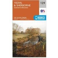 Ordnance Survey Explorer 129 Yeovil & Sherborne Map With Digital Version, Orange