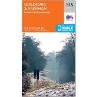 Ordnance Survey Explorer 145 Guildford & Farnham Map With Digital Version, Orange