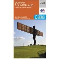 OS Explorer Map (308) Durham and Sunderland (OS Explorer Paper Map)