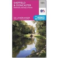 Ordnance Survey OS Landranger 111 Sheffield & Doncaster, Rotherham, Barnsley & Thorne Map, Pink/D