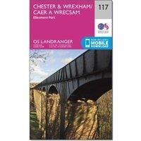 Ordnance Survey Landranger 117 Chester & Wrexham, Ellesmere Port Map With Digital Version, Pink