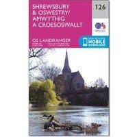 Ordnance Survey Landranger 126 Shrewsbury & Oswestry Map With Digital Version, Pink